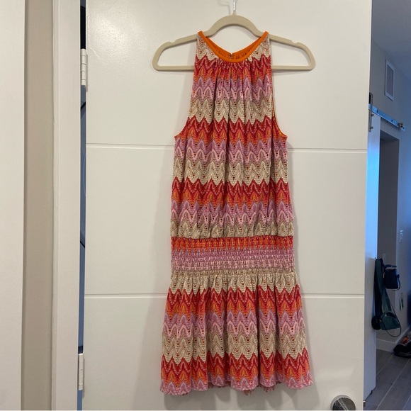 $375 NWT Ramy Brook Lurex Paris Knit Chevron Dress Size Medium - Picture 2 of 5